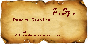 Pascht Szabina névjegykártya