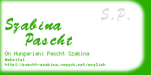 szabina pascht business card